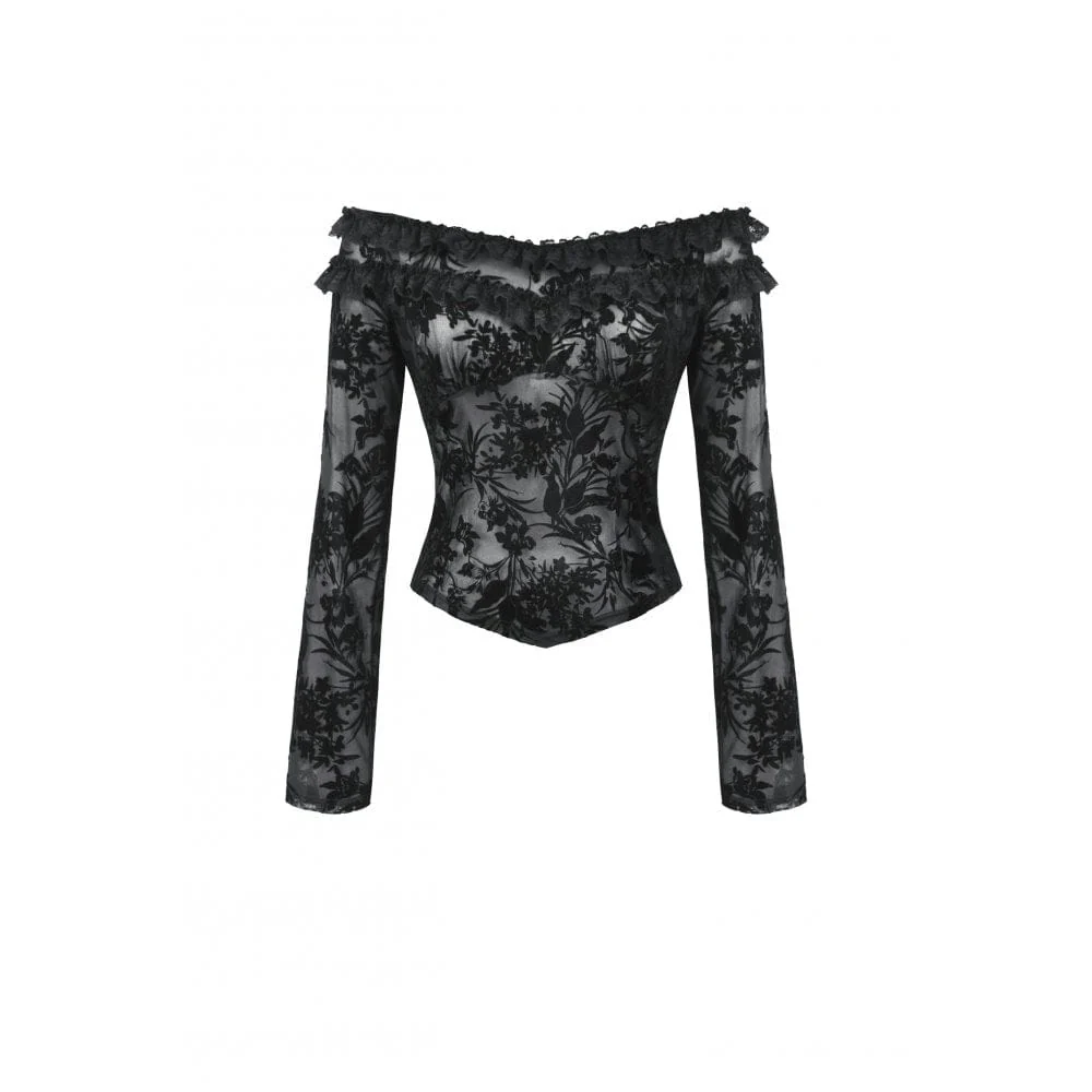 Women's Gothic Layered Ruffled Lace Shirt - Image 11
