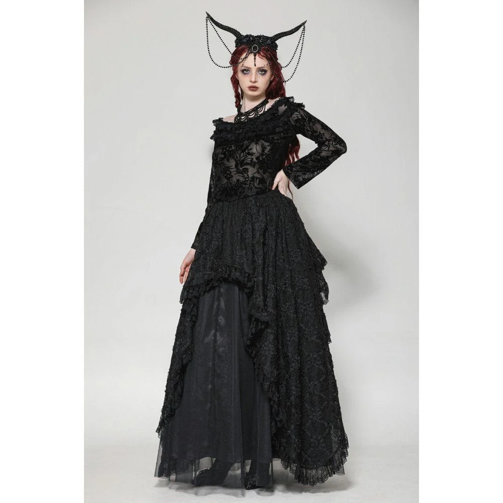 Women's Gothic Layered Ruffled Lace Shirt - Image 6
