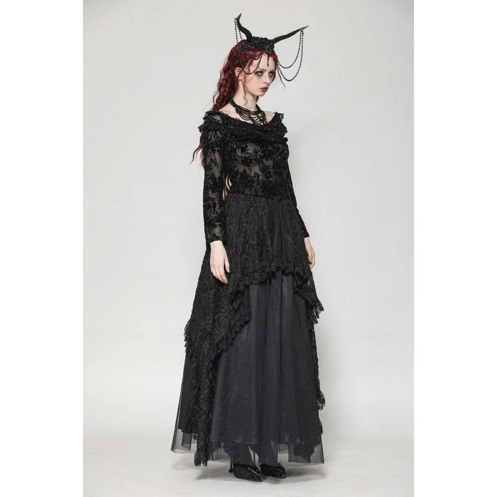 Women's Gothic Layered Ruffled Lace Shirt - Image 8