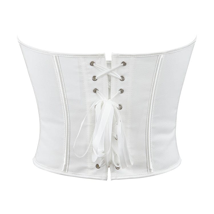 Women's Gothic Leopard Printed Lace-up Overbust Corset - Image 9