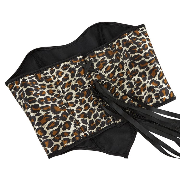 Women's Gothic Leopard Printed Overbust Corsets - Image 5