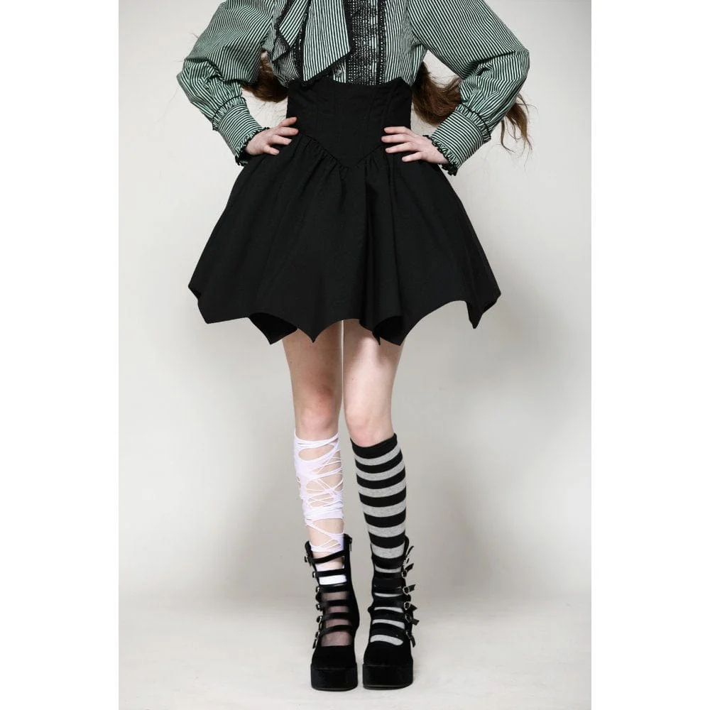 Women's Gothic Lolita Batwing High-waisted Short Skirt - Image 2