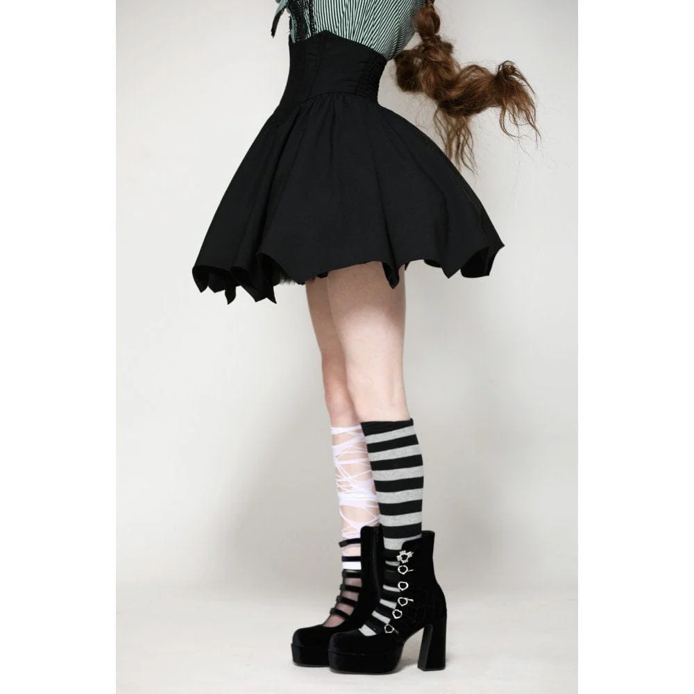 Women's Gothic Lolita Batwing High-waisted Short Skirt - Image 3