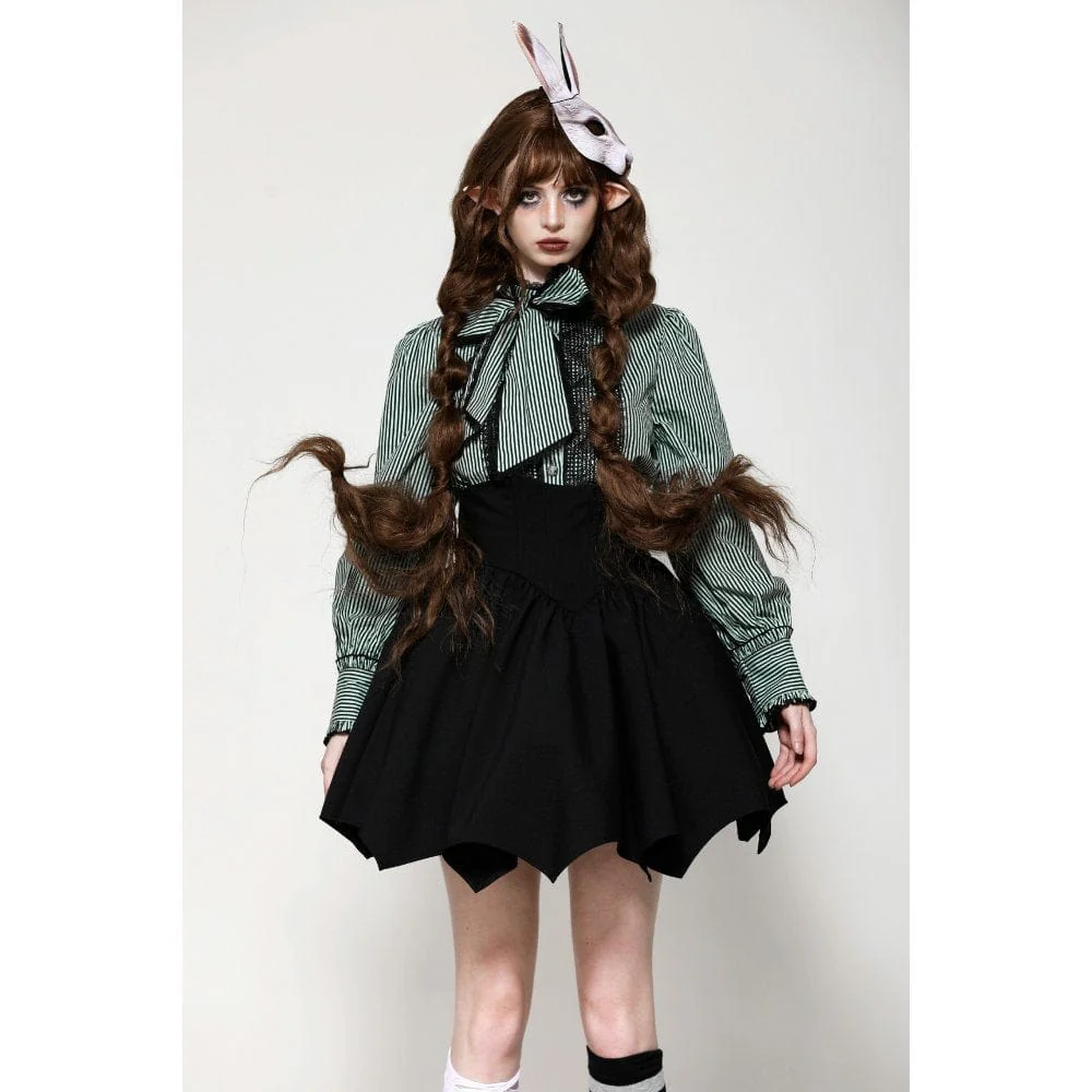 Women's Gothic Lolita Batwing High-waisted Short Skirt - Image 5