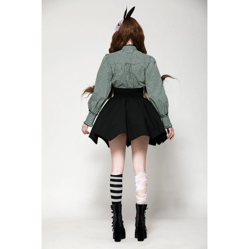 Women's Gothic Lolita Batwing High-waisted Short Skirt - Image 8