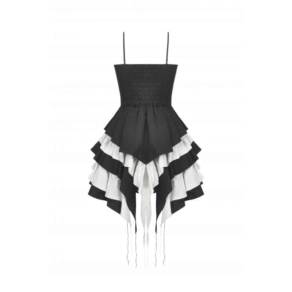 Women's Gothic Lolita Bowknot Contrast Color Slip Dress - Image 15