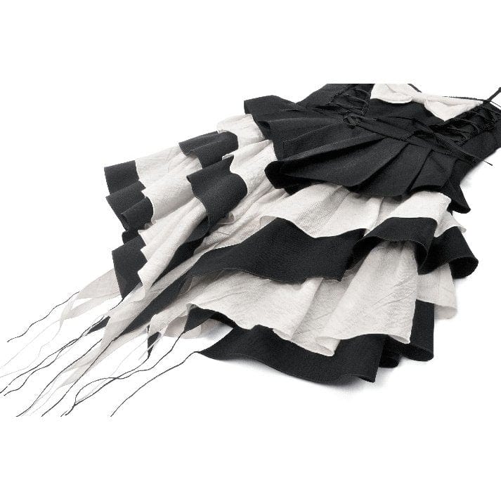 Women's Gothic Lolita Bowknot Contrast Color Slip Dress - Image 19