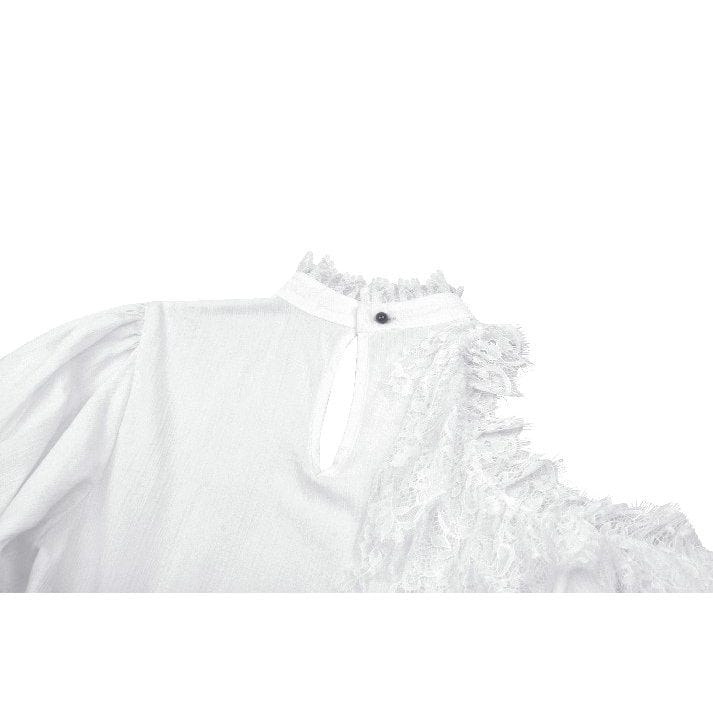 Women's Gothic Lolita Bowknot Short Dress Graduation Dress Black White - Image 17