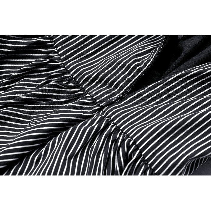Women's Gothic Lolita Pinstriped Slip Dress Graduation Dress - Image 16
