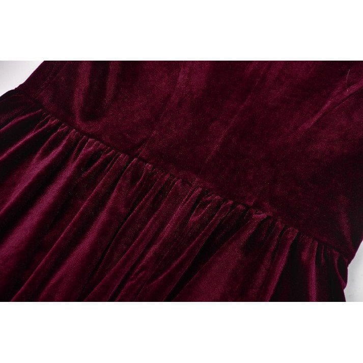 Women's Gothic Lolita Puff Sleeved Lace Velvet Dress Graduation Dress - Image 17