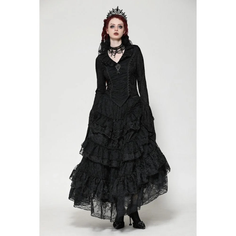 Women's Gothic Mesh Diamond Long Sleeved Shirt - Image 5