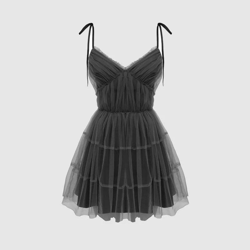 Women's Gothic Mesh Slip Dresses - Image 7