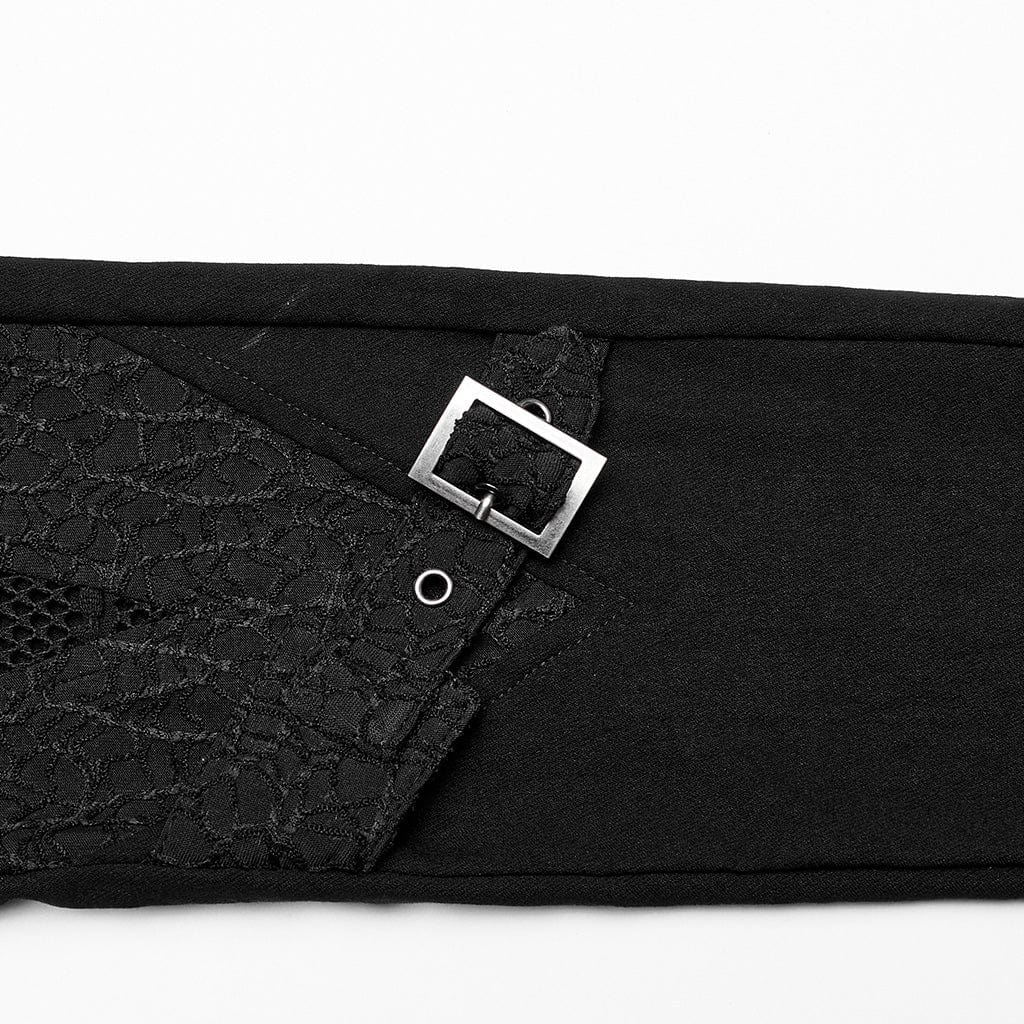 Women's Gothic Mesh Splice Buckle Leggings - Image 9