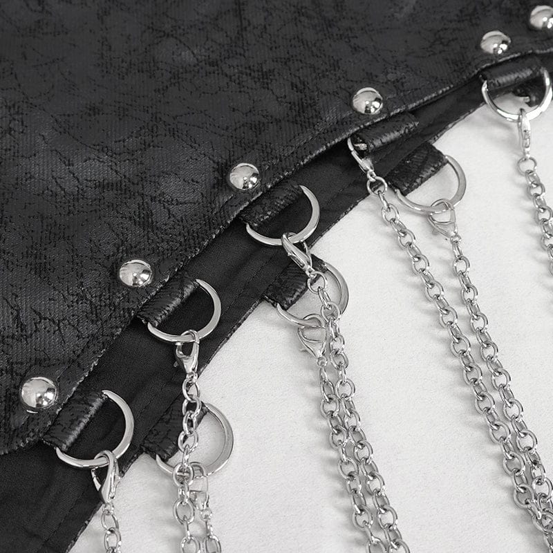 Women's Gothic Mesh Splice Chain Fishtail Skirt - Image 10