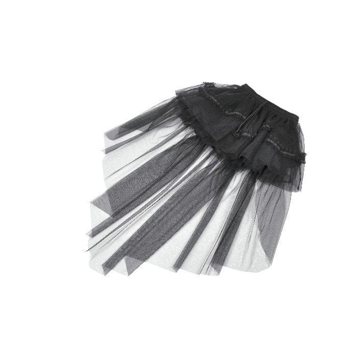 Women's Gothic Mesh Tailed Lace Pleated Skirt - Image 8