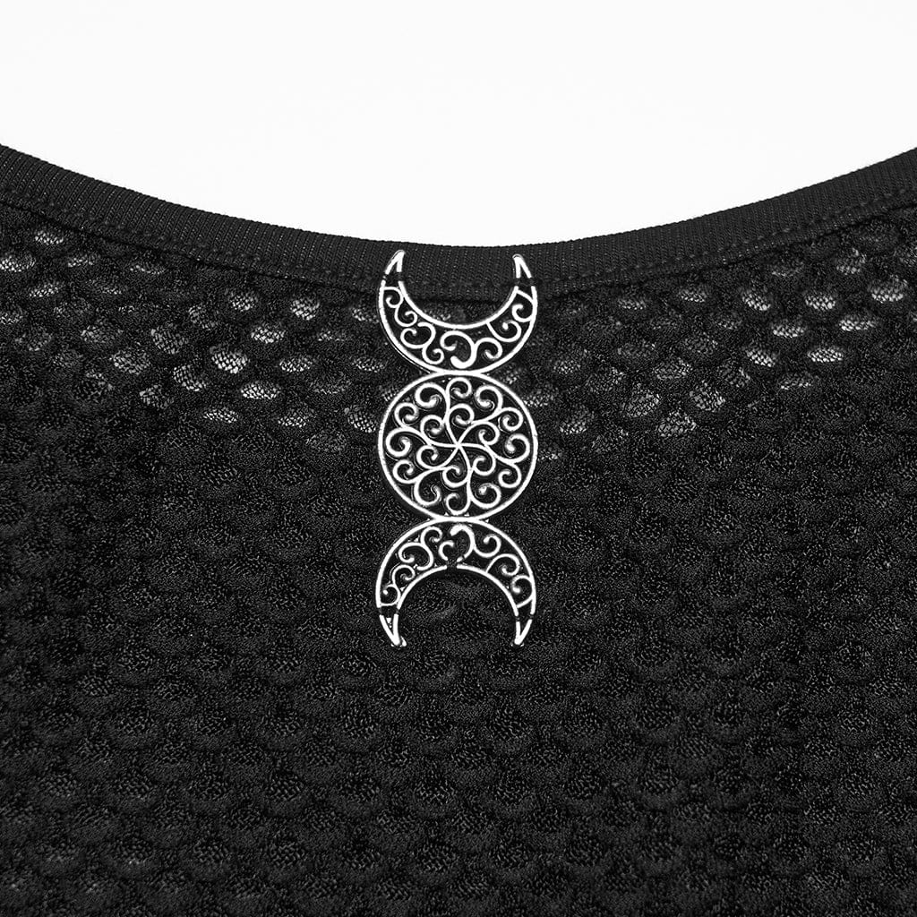 Women's Gothic Moon Mesh Tank Top - Image 6