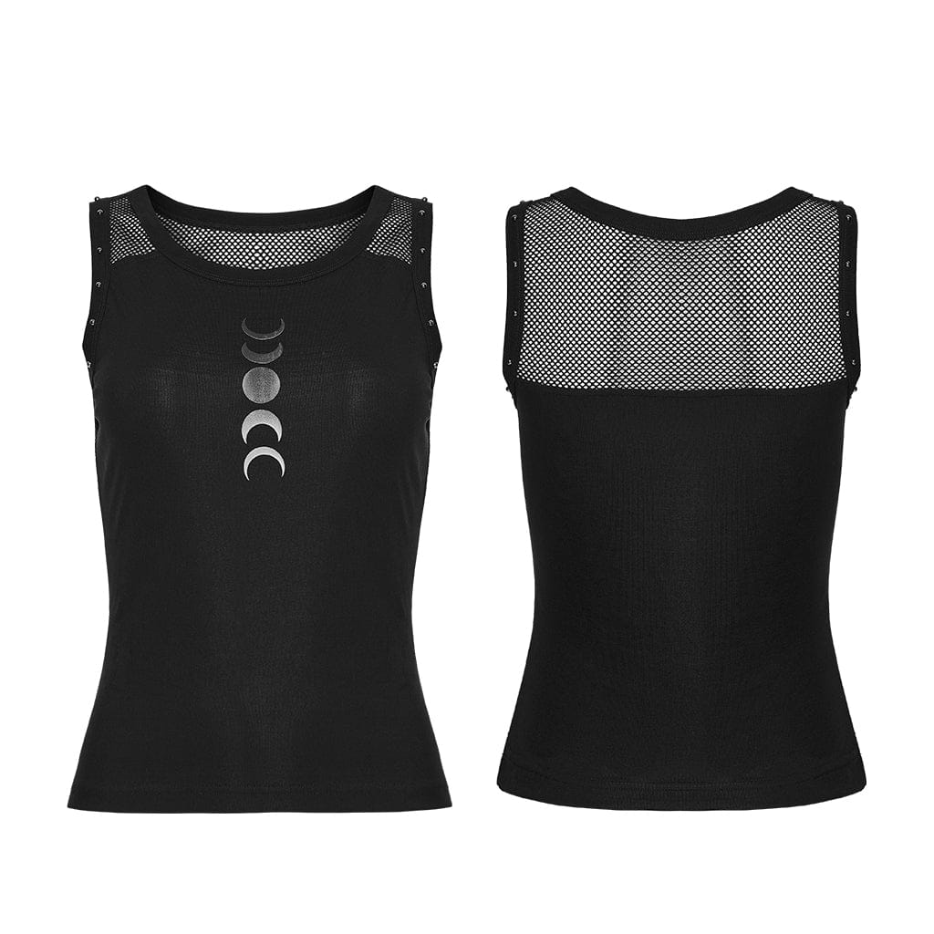 Women's Gothic Moon Phase Printed Tank Top - Image 5