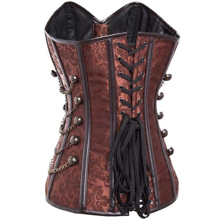 Women's Gothic Multi-Chain Floral Overbust Corsets - Image 6
