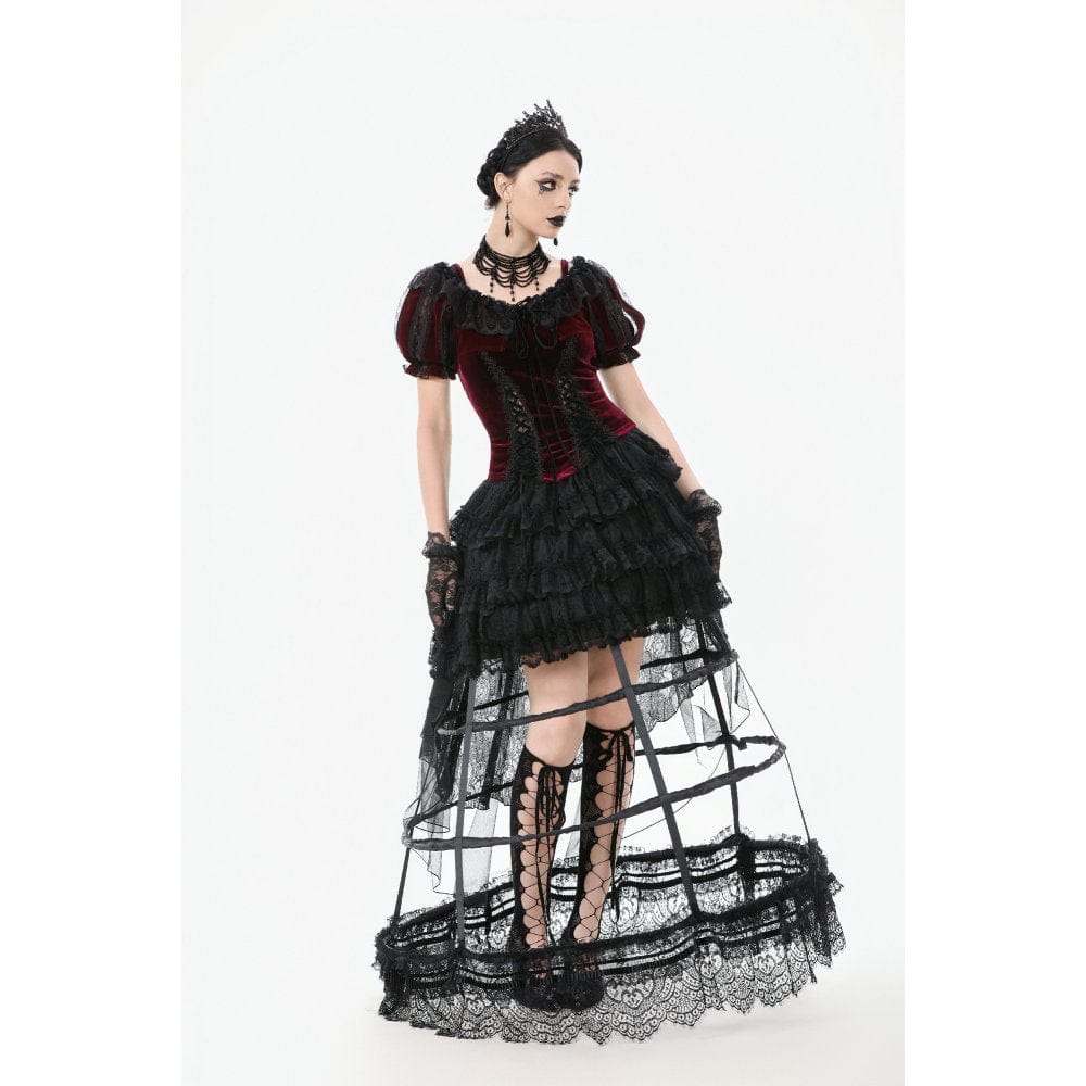 Women's Gothic Multi-Layered Lace Boning Petticoat - Image 10