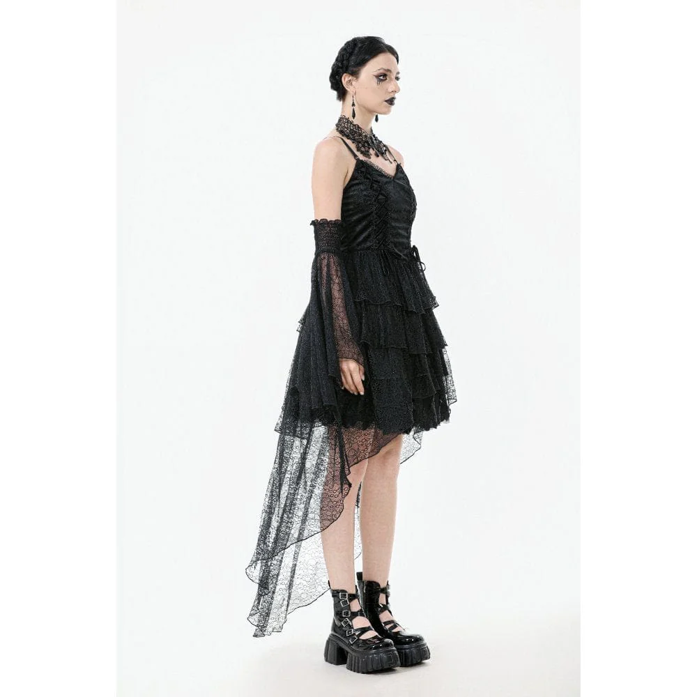 Women's Gothic Multi-Layered Lace Fishtail Slip Dress Graduation Dress - Image 12