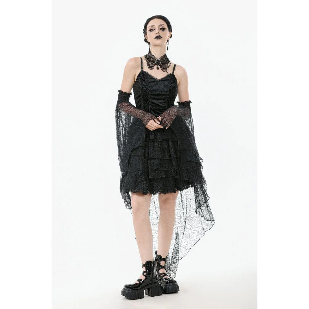 Women's Gothic Multi-Layered Lace Fishtail Slip Dress Graduation Dress - Image 6