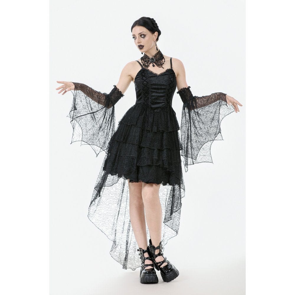 Women's Gothic Multi-Layered Lace Fishtail Slip Dress Graduation Dress - Image 8