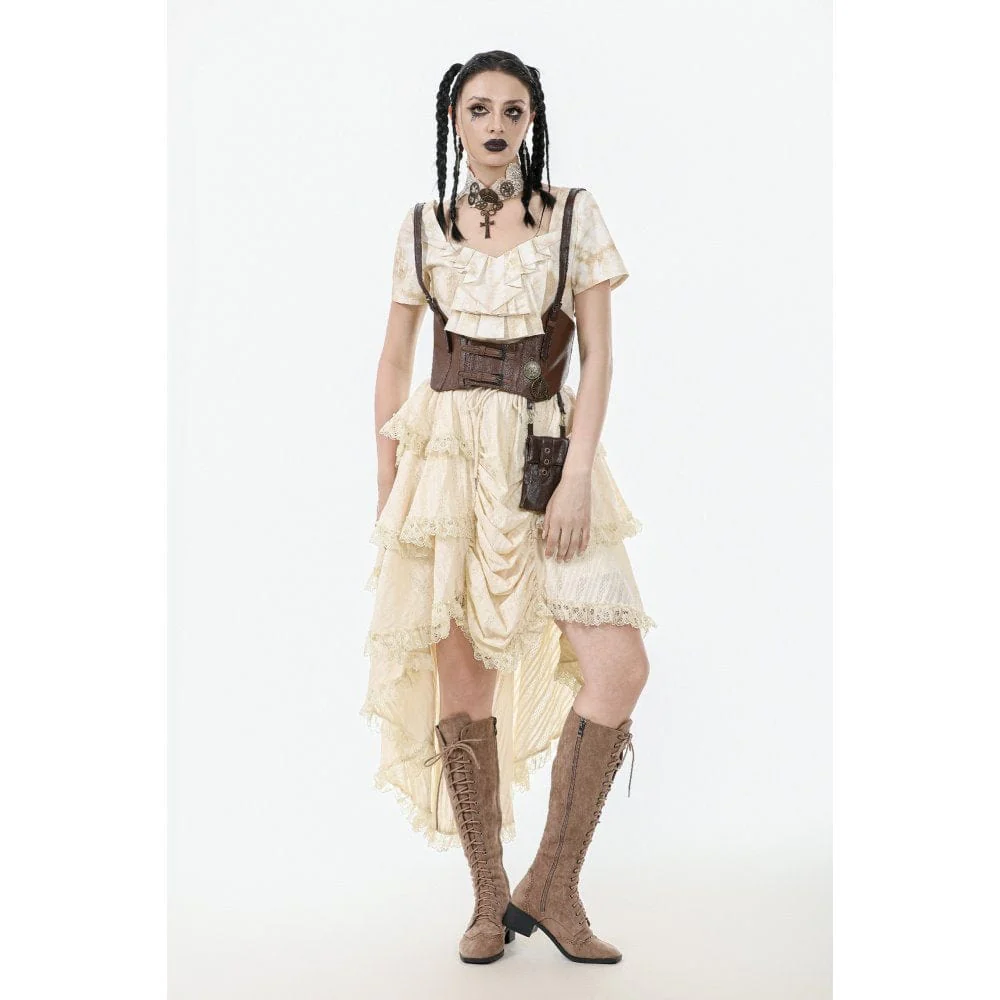 Women's Steampunk Multilayer High/Low Skirt - Image 3