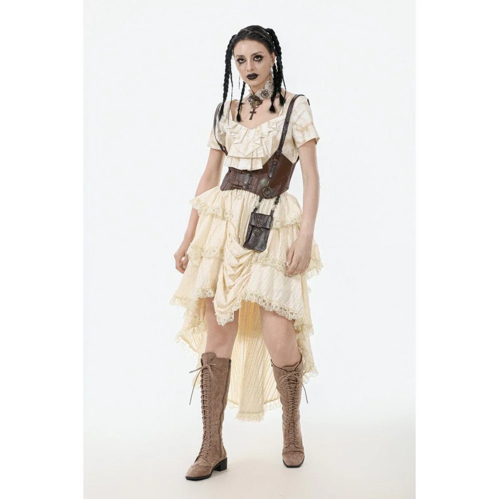 Women's Steampunk Multilayer High/Low Skirt - Image 6