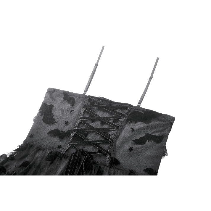 Women's Gothic Multilayer Ruffles Lace Velet Slip Dress Graduation Dress - Image 17