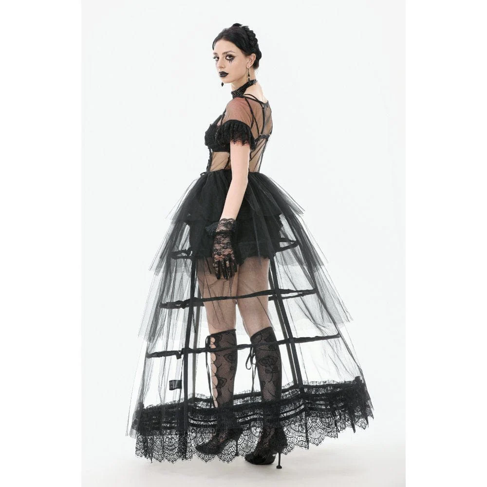Women's Gothic Multilayer Sheer Mesh Dress - Image 10