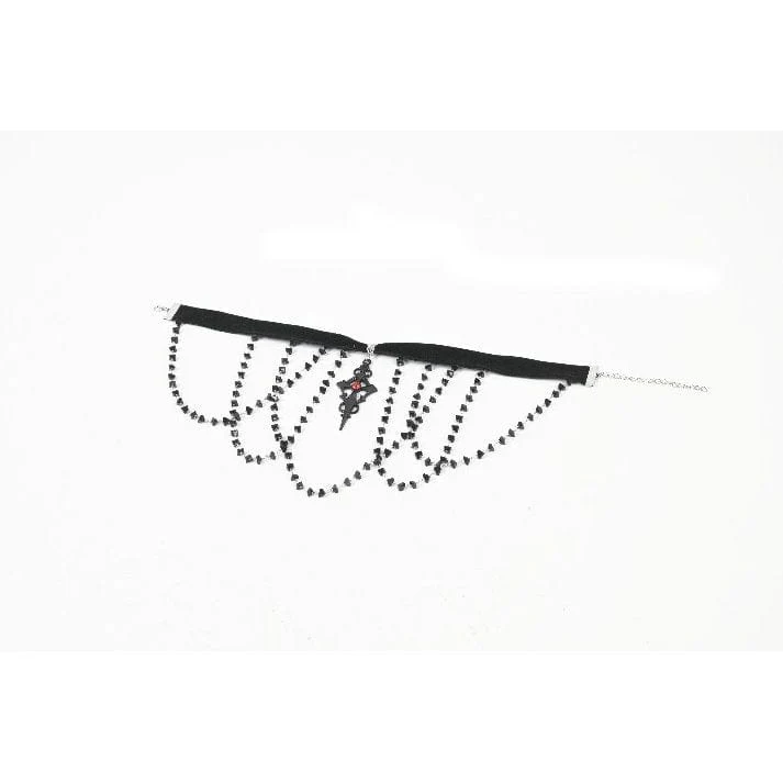 Women's Gothic Multilayered Velvet Choker - Image 9