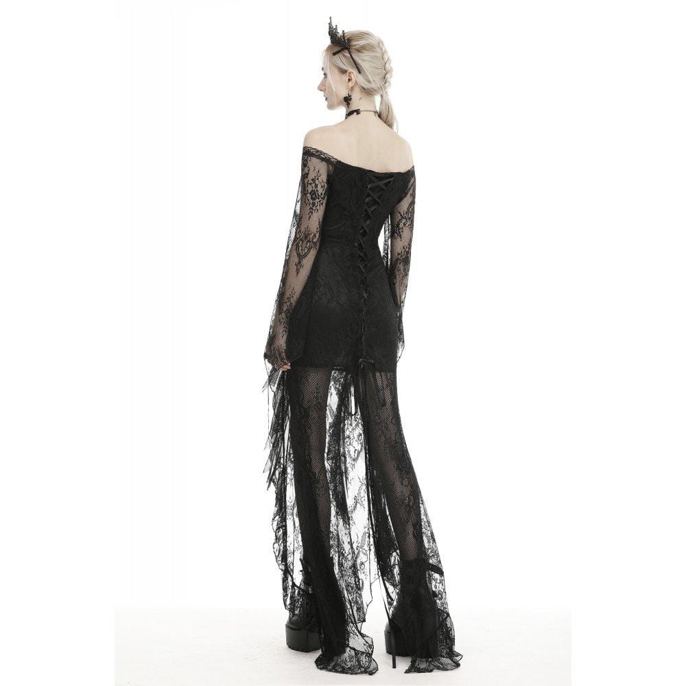 Women's Gothic Off-shoulder Lace Wedding Dresses - Image 5
