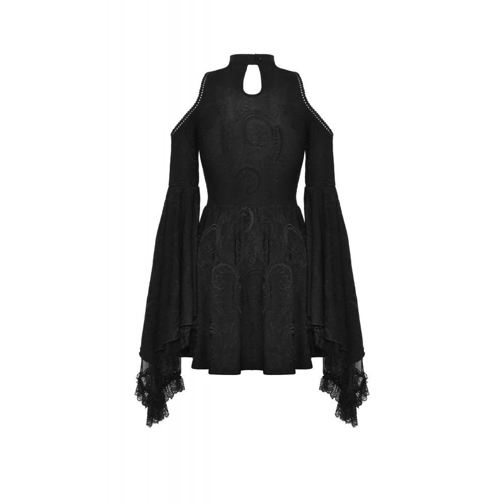 Women's Gothic Off Shoulder Lace Splice Dress Graduation Dress - Image 12