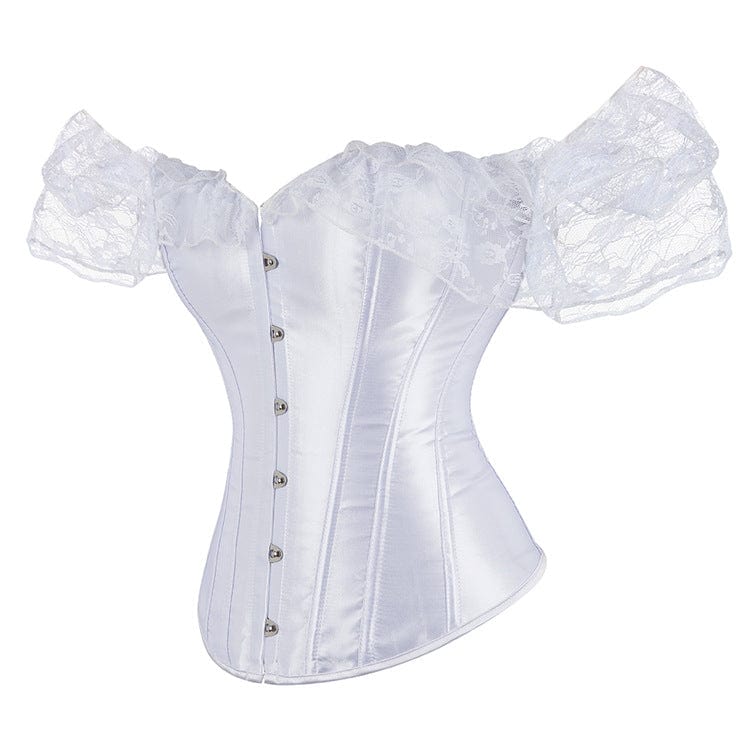 Women's Gothic Off Shoulder Lace Splice Overbust Corset - Image 4