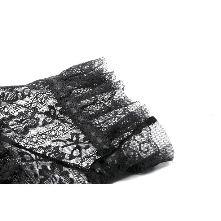 Women's Gothic Off Shoulder Ruffles Lace Top - Image 19