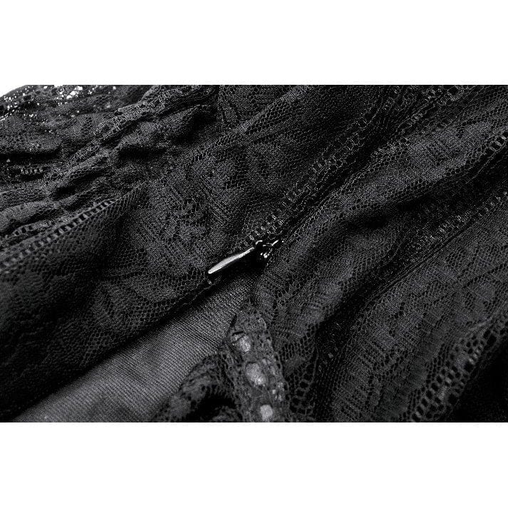 Women's Gothic Off Shoulder Ruffles Lace Top - Image 20