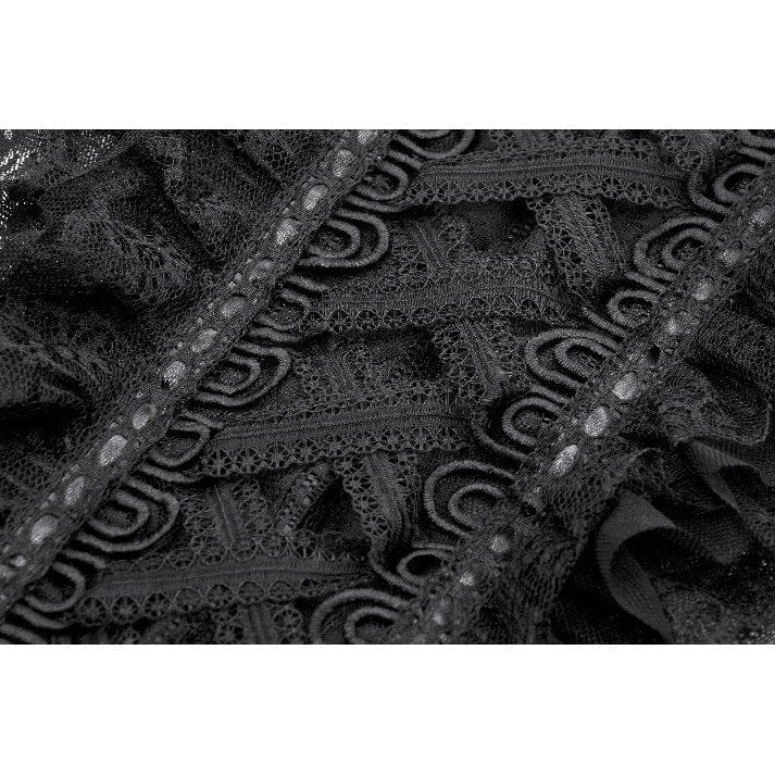 Women's Gothic Off Shoulder Ruffles Lace Top - Image 26