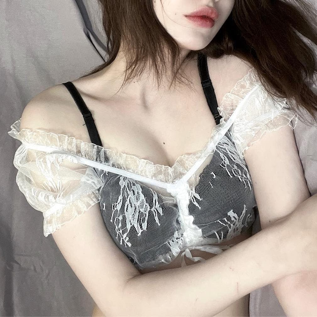 Women's Gothic Off Shoulder Sheer Lace Bustier - Image 2