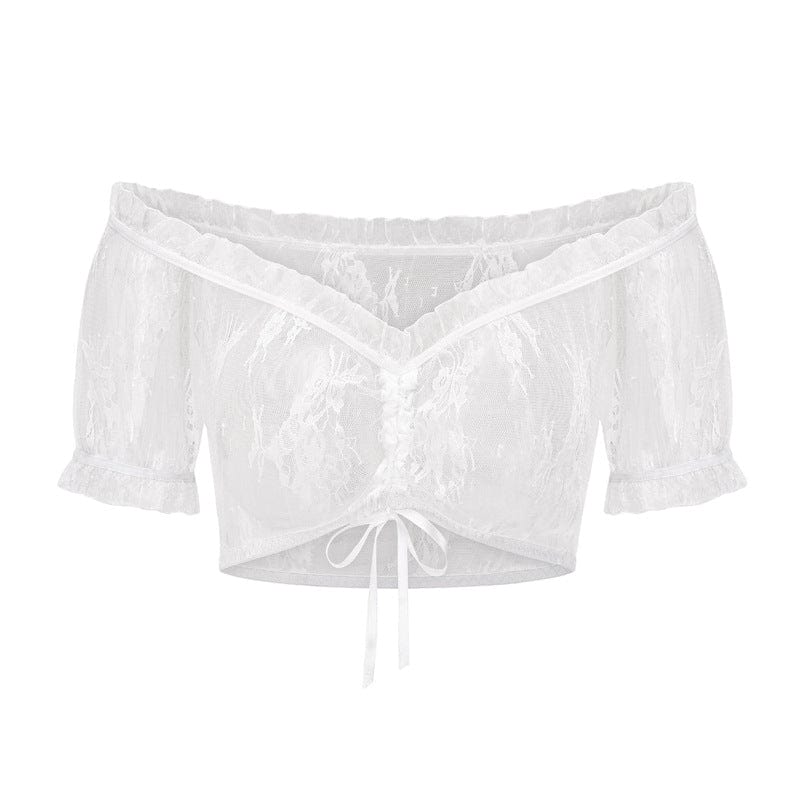 Women's Gothic Off Shoulder Sheer Lace Bustier - Image 6