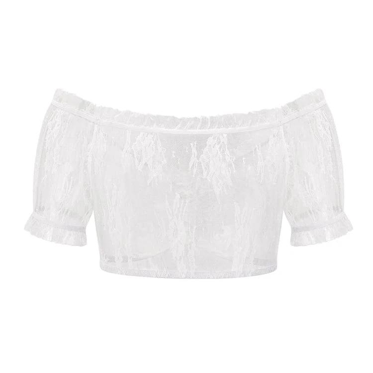 Women's Gothic Off Shoulder Sheer Lace Bustier - Image 7