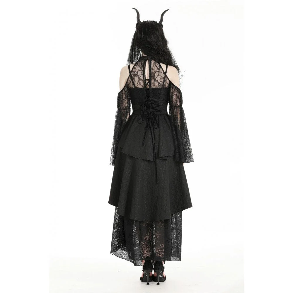 Women's Gothic Off-the-shoulder Cutout Lace Cape - Image 10