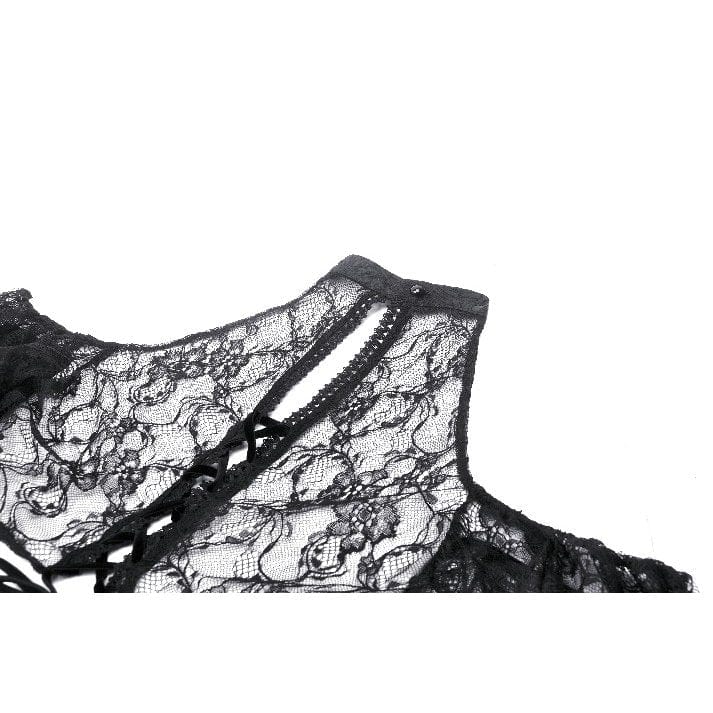 Women's Gothic Off-the-shoulder Cutout Lace Cape - Image 14