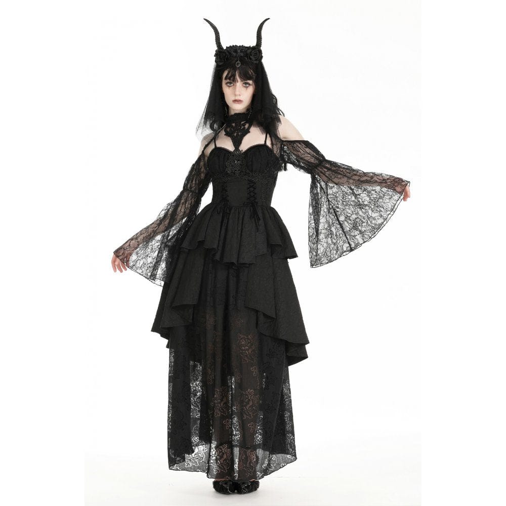 Women's Gothic Off-the-shoulder Cutout Lace Cape - Image 2