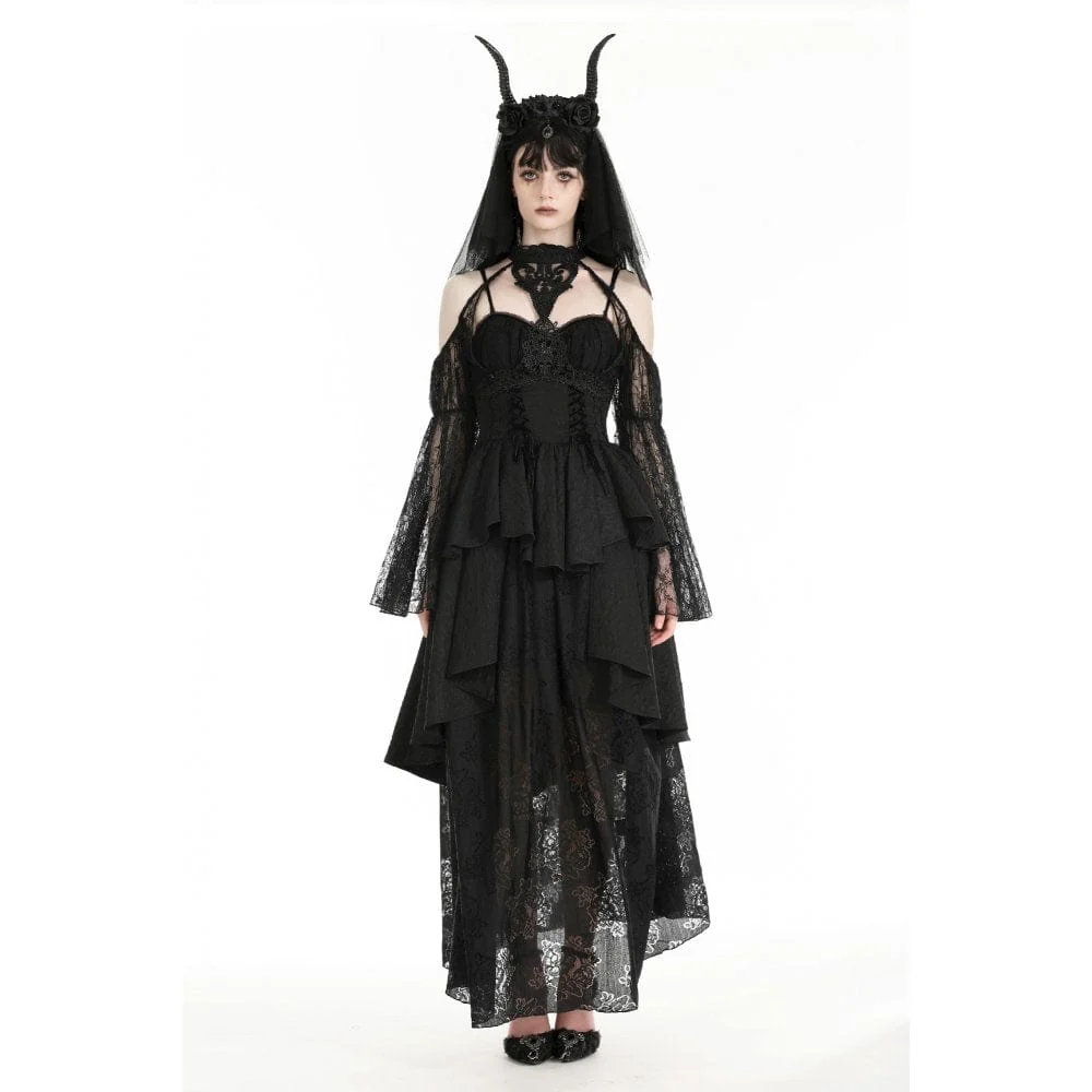Women's Gothic Off-the-shoulder Cutout Lace Cape - Image 4