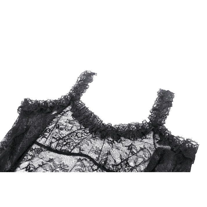 Women's Gothic Off-the-Shoulder Flared Sleeved Lace Shirt - Image 15