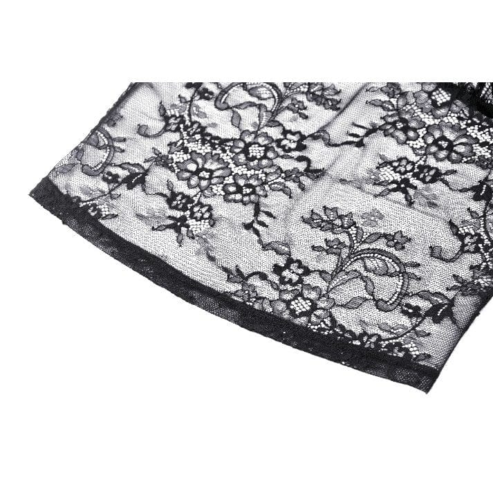 Women's Gothic Off-the-Shoulder Flared Sleeved Lace Shirt - Image 19