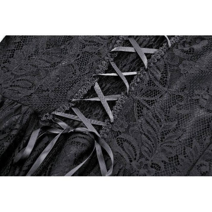 Women's Gothic Off-the-Shoulder High/Low Lace Evening Dress - Image 18
