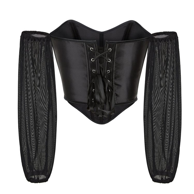 Women's Gothic Off-the-shoulder Lace-up Overbust Corset - Image 6
