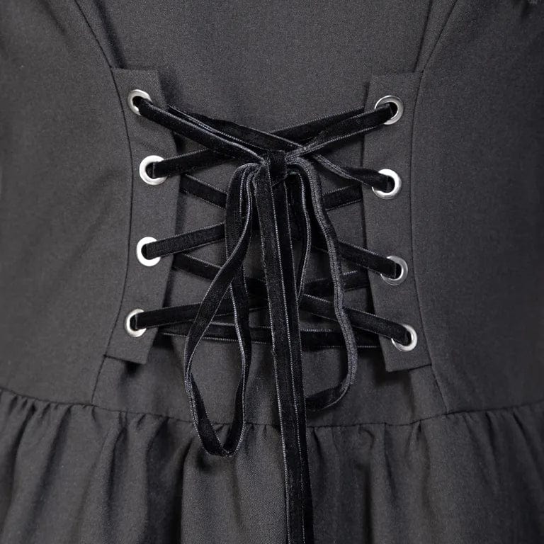 Women's Gothic Plunging Flared Sleeved Split Coat with Hood - Image 9