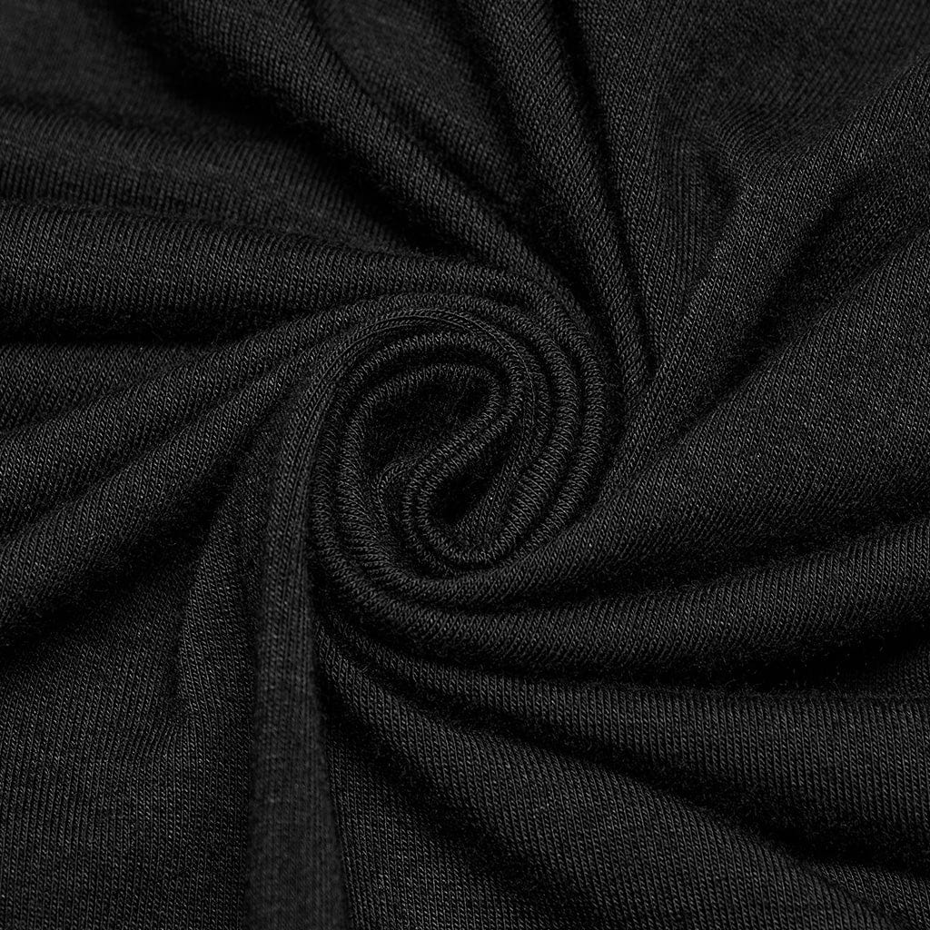 Women's Gothic Plunging Irregular Ripped Honeymoon Dress Graduation Dress Black - Image 8